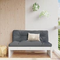 Homgoday Sodo vidurinioji sofa Balta 120x80cm Medžio masyvo pušies sofos Lauko lova Sofa Sofa Sofa Sodo sofa Svetainės sofa Terasa Lauko baldai
