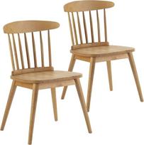 HOMN LIVING 2 pakuotės "Ben" valgomojo kėdžių iš ąžuolo masyvo 55 cm (plotis) 52 cm (gylis) 80 cm (aukštis)