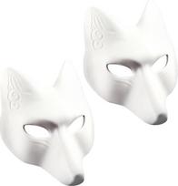 Homoyoyo Pack of 2 Lapės kaukė Gyvūnų kaukė Šalis kaukės suaugusiems Riddler kaukės moterims Kailio kaukė Cosplay Halloween plėšrūnas kaukė Pusė kaukė veido gyvūnų Cosplay kaukė balta