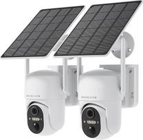 HOSAFE.COM Lauko "WiFi" stebėjimo kamera, saulės stebėjimo kamera, 360 lauko kamera su PTZ, PIR jutikliu, 2K HD spalvotu naktiniu matymu, SD / debesų kompiuterija, IP66 atspari vandeniui
