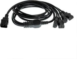 HT-Kabel UPS PDU kompiuterio maitinimo paskirstymo kabelis, C14 į 4x C13, 10 A, 250 V, prailginimo kabelis (1,8 m)