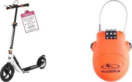 HUDORA „BigWheel Air 230“ paspirtukas – paspirtukas su rankiniu stabdžiu ir vieline spyna, dviračių paspirtukas, kombinuota spyna, 14492