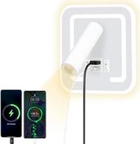 HUIZHOU LED skaitymo šviestuvas sieninis 3 W + 9 W, reguliuojamas ir pasukamas, 3000 K šiltos baltos spalvos, modernus sieninis šviestuvas su jungikliu, miegamojo ir biuro lovos šviestuvas (kvadratinis baltas)