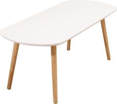 HUOLE MDF valgomojo stalas iš bukmedžio, virtuvės stalas, medinis stalas, 110 x 50 x 45 cm – baltas
