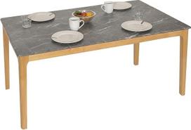HWC-M55 Valgomojo stalas Medžio masyvo HDF laminatas Melaminas 135 x 80 cm Marmuras / akmuo Šviesios kojos