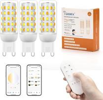 I-SHUNFA G9 LED lemputės su nuotolinio valdymo pulteliu ir programėlės valdymu, G9 LED "Bluetooth" lemputė, AC 230 V, 2700 K - 6500 K, ryškumas reguliuojamas 1 %-100 %, 4 W 400 LM, laiko funkcija (3 pakuotės su nuotolinio valdymo pulteliu)