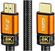IBRA 2.1 oranžinis HDMI kabelis, 8K, itin didelės spartos, 48Gbps | Palaiko 8K@60 Hz, 4K@120 Hz, 4320p, suderinamas su „Fire TV“, palaiko 3D, turi Ethernet funkciją, 8K UHD, 3D, „Xbox“, „PS3“, „PS4“, kompiuteris – 5 m