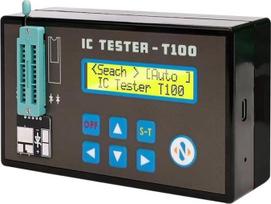 IC-Tester T100 – skaitmeninis integrinių grandynų testeris, tranzistorių tikrintuvas | Tikrina daugiau nei 1300 IC, daugiau nei 420 tranzistorių, automatinis galios lygio nustatymas, automatinis išsijungimas po 60 sekundžių, pagamintas iš ABS medžiagos, 1
