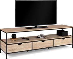 IDMarket - "Detroit" televizoriaus spintelė 160 cm, 3 stalčiai, pramoninis dizainas