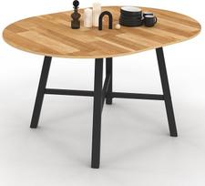 IDMarket - "Madeleine" išplečiamas apvalus valgomojo stalas 4-6 asmenims Mediena ir metalas, juodas 110-150 cm