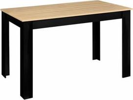 IDMarket - "Rozy" stačiakampis valgomojo stalas 6 sėdimoms vietoms Juodas buko efekto stalviršis 110 cm