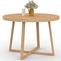 IDMarket - "Selma" apvalus valgomojo stalas 4-6 asmenims Medienos knygos efektas 110 cm