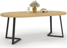 IDMarket - "Selma" išplečiamas apvalus valgomojo stalas 4-10 žmonių Mediena ir juoda 110-200 cm
