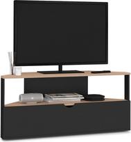 IDMarket - 100 cm kampinis televizoriaus stovas ELI Medžio efektas, buko efektas, juodas