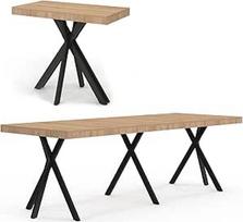 IDMarket - ALIX išskleidžiamas konsolinis stalas 10 žmonių 235 cm pramoninis dizainas