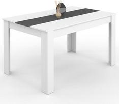 IDMarket - Georgia stačiakampis valgomojo stalas 6 asmenims baltos ir pilkos spalvos 140 x 80 cm