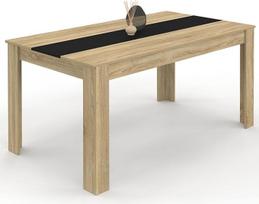 IDMarket - Georgia stačiakampis valgomojo stalas 8 asmenims Buko mediena ir juoda 160 x 80 cm