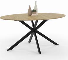 IDMarket - Ovalus valgomojo stalas "Alix" 8 žmonių pėdos "Spider" medžio ir juodos spalvos 150 cm