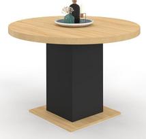 IDMarket - Stalas prie stalo Ronde Eden 6 personnes Bois et Noir 120 cm