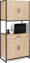 IDMarket - Virtuvės bufetas 80 cm Detroito baldai 4 durys Pramoninis dizainas + stalčius