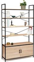 IDMarket – 5 aukštų lentynų blokas su spintele „Detroit Industrial Design“, 170 cm