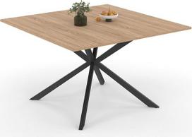 IDMarket – „ALIX“ kvadratinis valgomojo stalas 8 asmenims su „voro“ tipo kojomis, medžio ir juodos spalvos, 110 cm