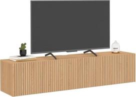 IDMarket – „Juliette“ televizoriaus stovas, 140 cm, 2 durelės, grotelinis rėmas, medžio spalva – ąžuolas