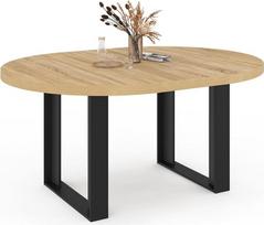 IDMarket – „Phoenix“ išsiskleidžiantis apvalus valgomojo stalas 4–6 žmonėms, medinis ir juodas, 110–150 cm