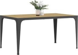 IDMarket „Nelly“ 6 vietų stačiakampis valgomojo stalas iš medžio ir juodos spalvos, pramoninio stiliaus, 150 cm