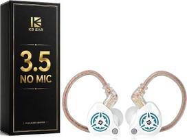 IEM BK1, laidinės žaidimų ausinės, 1DD, Hi-Fi ausinės su nuimamu 2-pin C tipo kabeliu, skirtos žaidėjams ir muzikantams (baltos, 3,5 mm, be mikrofono)