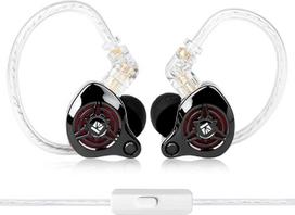 IEM, laidinės žaidimų ausinės, 1DD, Hi-Fi ausinės su nuimamu 2-pin C tipo kabeliu, skirtos žaidėjams ir muzikantams (juodos, C tipo su mikrofonu)