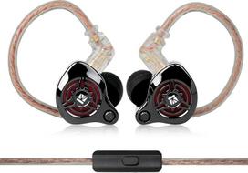 IEM, laidinės žaidimų ausinės, 1DD, Hi-Fi ausinės su nuimamu 2-pin C tipo kabeliu, skirtos žaidėjams ir muzikantams (juodos, 3,5 mm su mikrofonu)