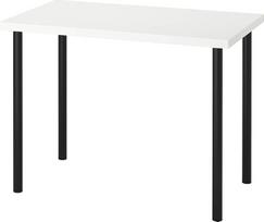 IKEA „ADILS/LINNMON“ stalas, 100 x 60 cm, baltas/juodas