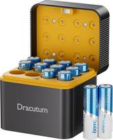 Įkraunamos AA ličio baterijos, 12 vnt. rinkinys su įkrovikliu, 1,5 V, 3600 mWh didelės talpos įkraunamos AA baterijos, 2000 įkrovimo ciklų, ilgaamžės ličio jonų AA baterijos