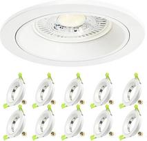 Įleidžiamas LED prožektorius, 230 V rėmas su GU10 lizdu, GU10 montavimo rėmas, aliuminis, plokšti LED prožektoriai be lempučių, įleidžiami LED prožektoriai vonios kambariui, virtuvei, svetainei, skersmuo 75