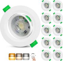 Įleidžiamas LED prožektorius, 230 V, reguliuojamo ryškumo, skylės dydis 68–80 mm, 5 W, IP44. LED prožektoriai, itin plokšti lubiniai prožektoriai, 45° pasukami įleidžiamieji šviestuvai, 2700 K / 4000 K / 6000 K prožektoriai, lubų šviestuvai | Itin plokšti