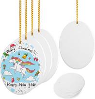 imprintfavor 12 vienetų sublimacinių ornamentų Keraminiai 3 colių ovalūs kalėdiniai papuošalai Kabantys sublimaciniai papuošalų ruošiniai amatams ir personalizavimui (ovalūs)