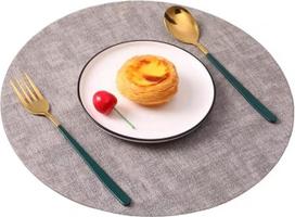 Indai ir puodeliai, virtuvės stalo rinkinys, stalo servetėlės, stalo servetėlių rinkinys, valgomojo stalo servetėlės, 2 vnt. odinių stalo servetėlių, apvalios šilumos izoliacijos servetėlės, stalo servetėlės, namų valgomojo stalo servetėlės (spalva: B, dy