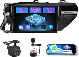 Inefala 8 branduolių Qualcomm Android 15 4+64G radijo stotelė Toyota Hilux Pick Up AN120 2015-2020 su belaidžiu Carplay ir Android Car, 10 colių ekranas su Mirror Link radiju FM/RDS GPS WiFi Bluetooth