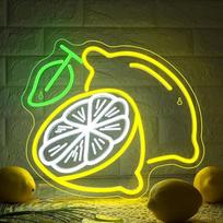 ineonlife Lemon Neon Sign Lemon LED ženklas Neon Sign for Wall Decor Lemon Light ženklai Ženklai Lemonade Shop, vaisių parduotuvė, gėrimų parduotuvė, virtuvė, gyvenamasis kambarys, miegamasis, baras, šeimos baras