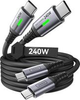 INIU 240 W USB-C laidas, [2 vnt., 2 m] PD greitojo įkrovimo laidas USB-C į USBC
