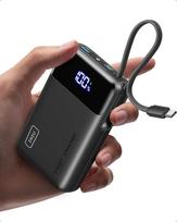 INIU 45 W išorinis akumuliatorius, itin kompaktiškas 20000 mAh su integruotu USB-C kabeliu | 45 W greito įkrovimo išoriniai mobiliojo telefono akumuliatoriai, tinkami naudoti lėktuve, kelionės būtinybė „iPhone 17“, „16 Pro“, „Samsung S22“, „Xiaomi“, „iPad