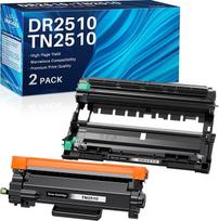 INK4U TN2510 toneris + DR2510 būgnas, suderinamas su „Brother“ DR-2510 būgno bloku ir tonerio kasete TN-2510, TN2510XL, juodos spalvos, skirtas modeliams DCP-L2620DW, DCP-L2627DW, MFC-L2860DWE, HL-L2400DWE, L2665DW spausdintuvams