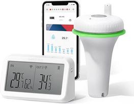 INKBIRD "WiFi" plaukiojantis baseino termometras, IBS-P02R su IBS-M2 "WiFi" šliuzo kombinuotu rinkiniu, programėlės valdymas, 9 kanalai