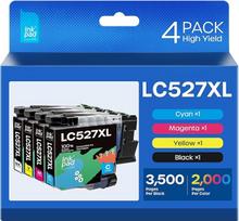 iNKPAD LC527XL spausdintuvo kasetės suderinamos su Brother LC527 LC527VAL LC527XL kasetėmis, skirtomis Brother MFC-J4550DW MFC-J4350DW (4 vnt.)