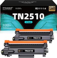 iNKPAD TN-2510 toneris suderinamas su Brother TN2510 TN2510XL, skirtas MFC-L2800DW MFC-L2835DW HL-L2400DW DCP-L2620DW DCP-L2627DW DCP-L2660DW spausdintuvui (2 juodos spalvos)