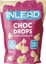 INLEAD – „Choc Drops“ | Šokoladas be pridėto cukraus – puikūs šokoladiniai lašeliai be cukraus, skirti papuošimui ir kepimui (150 g, baltasis šokoladas – baltasis šokoladas)