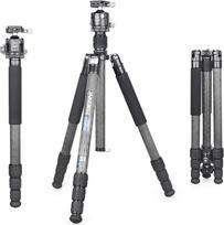 INNOREL RT85C anglies pluošto trikojis 184 cm, „2-in-1“ trikojis-monopodas, profesionalus, ypač tvirtas fotoaparato trikojis, maksimali apkrova 25 kg, maksimalus vamzdžio skersmuo 32 mm, su centrine kolona, N44 rutulinė galvutė, trikojio krepšys (RT85C +