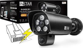 INSTAR IN-9408 2K+ PoE juoda/LAN/PoE stebėjimo kamera su dirbtiniu intelektu – atspari oro sąlygoms lauko kamera – IEEE 802.3af „Power Over Ethernet“ – „HomeKit“ – PIR – plataus kampo objektyvas – RTSP