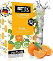 INSTICK greitasis gėrimas be cukraus (apelsinas) - 1 pakuotė 12 x 0,5-1 l - veganiškų gėrimų milteliai, turintys mažai kalorijų ir vitamino C - greitieji milteliai